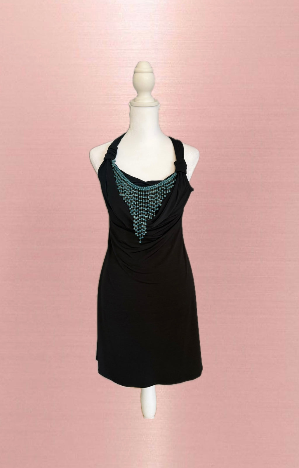 Turquoise beaded dress