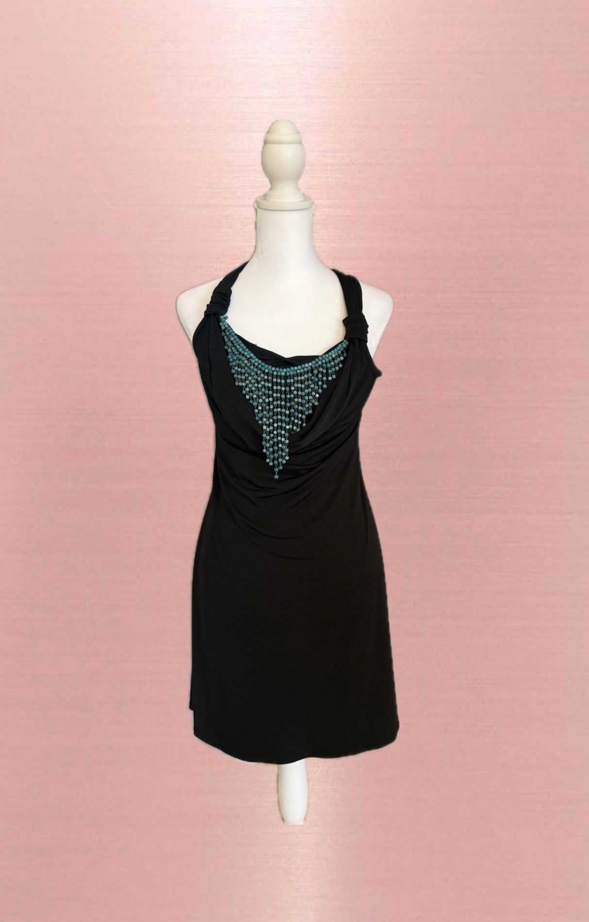 Turquoise beaded dress