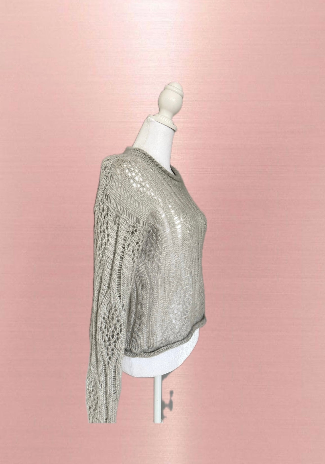 Open knit pullover