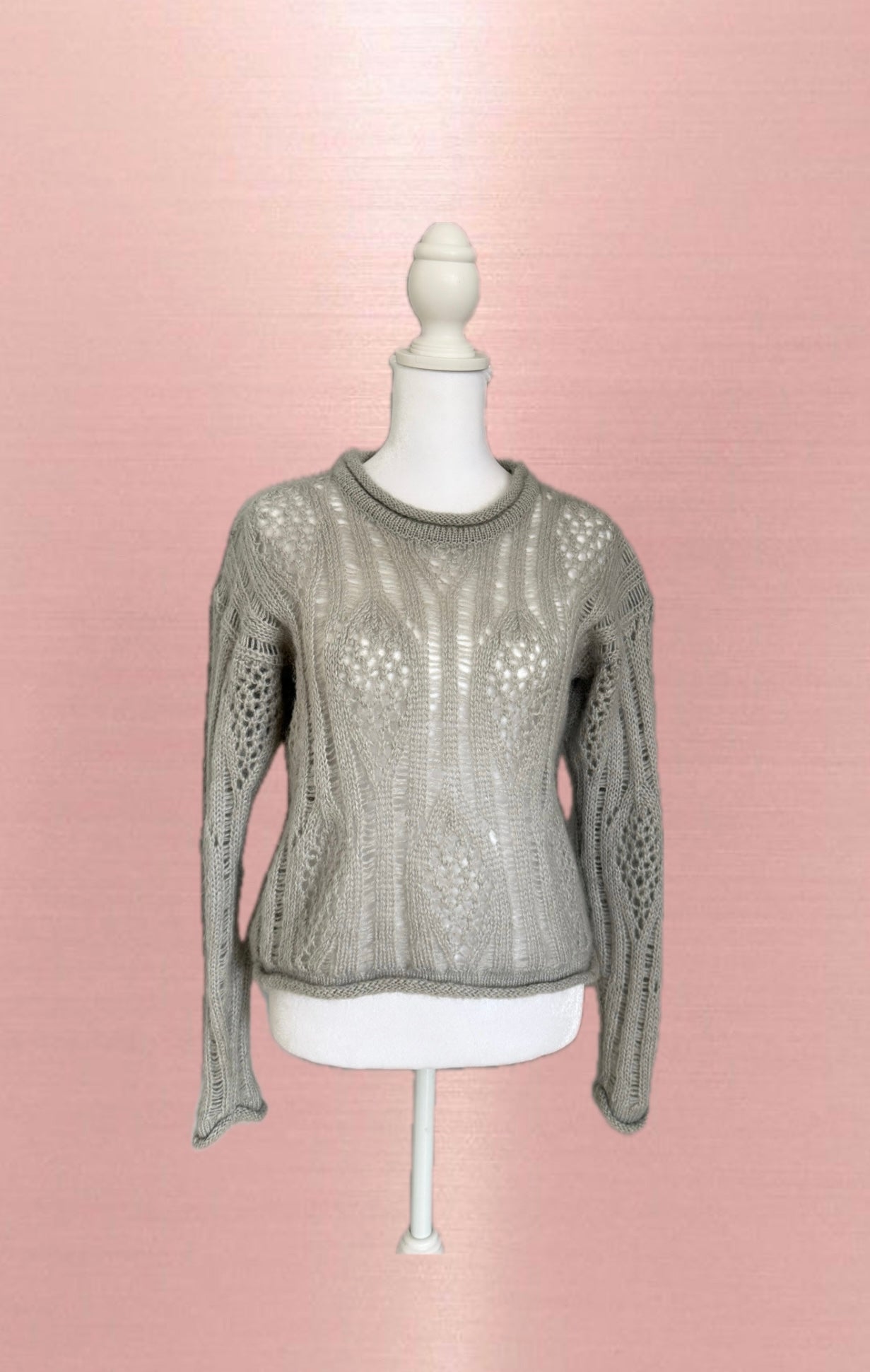 Open knit pullover