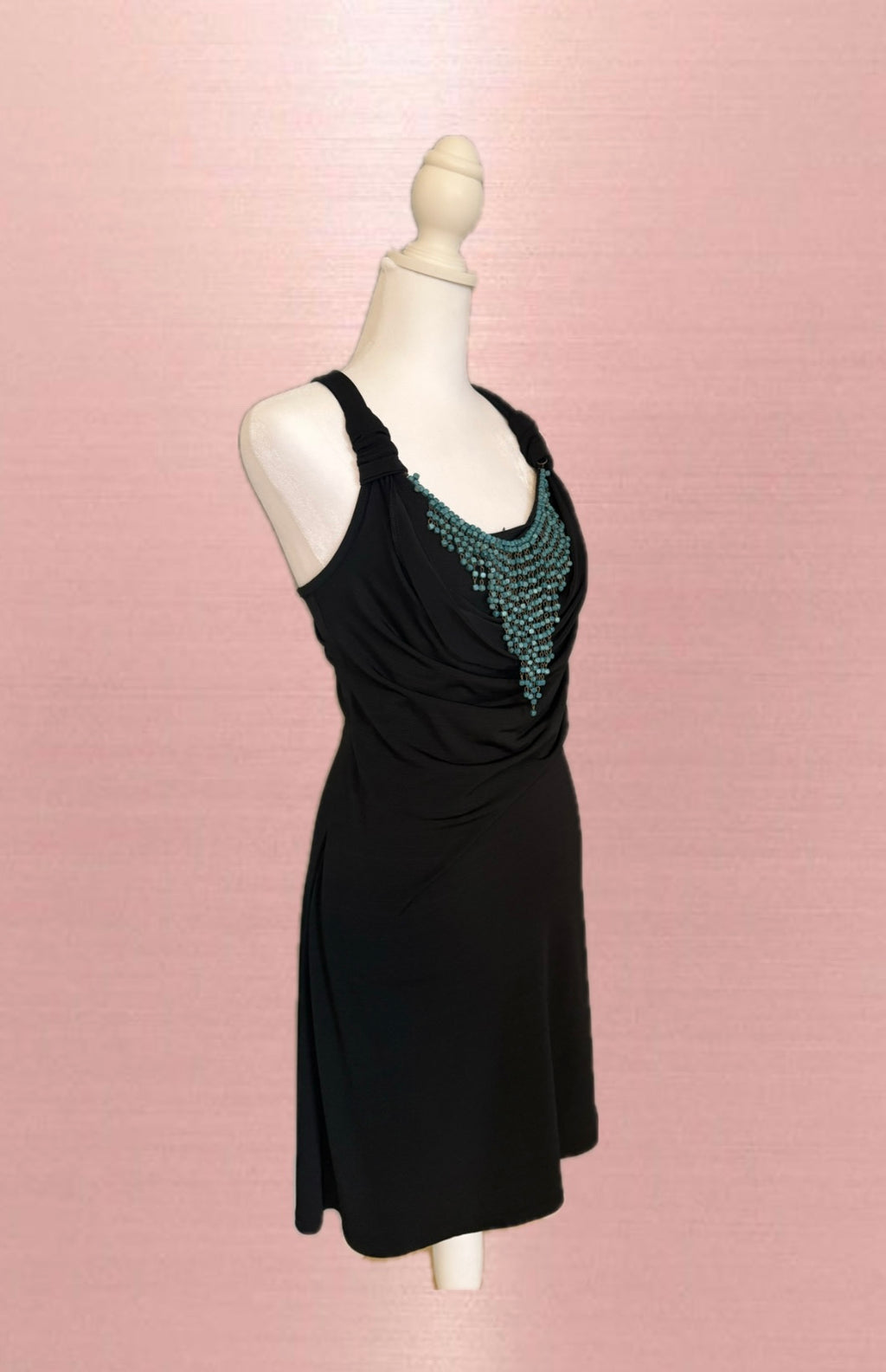 Turquoise beaded dress